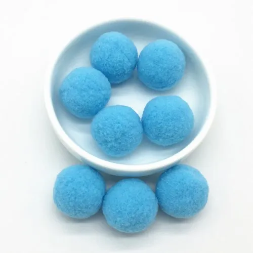 30mm 07Sky blue Белые, синие, разноцветные помпоны, меховые шарики, сделай сам, мягкие помпоны, помпоны для рукоделия, Свадебный декор, клей на ткани, аксессуары, 8 мм до 30 мм, 20 г - Цвет: 30mm 07Sky blue