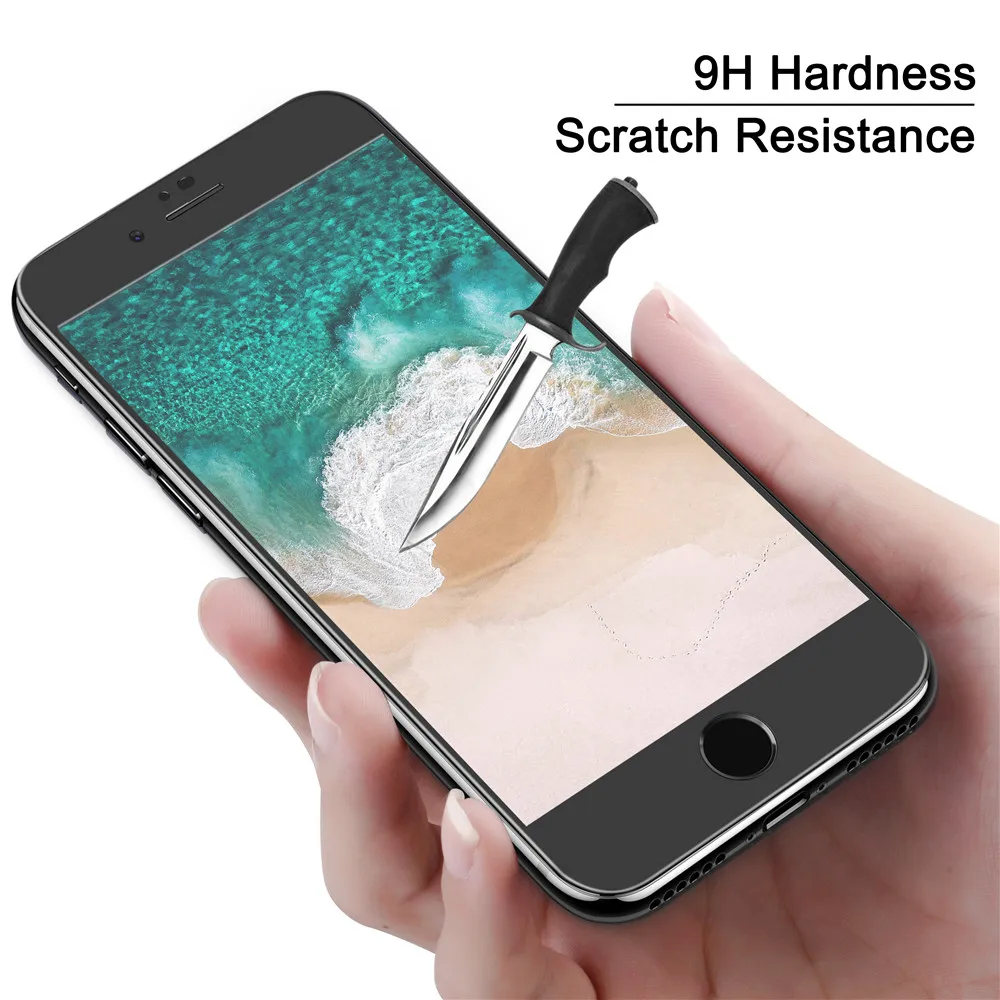 SZYSGSD 9H Matte Screen Protector For iPhone 7 8 Black Glass 6 Tempered | Мобильные телефоны и аксессуары