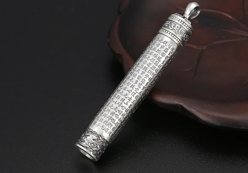 925 пробы серебро украшения тайские серебряные Ruyi Золотое кольцо Stick Шесть Слово мантра зарядки прикуривателя Для мужчин кулон