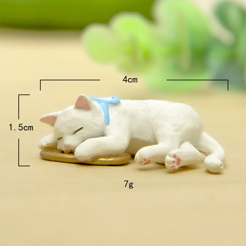 Кавайная миниатюрная фотография счастливого кота искусственное украшение