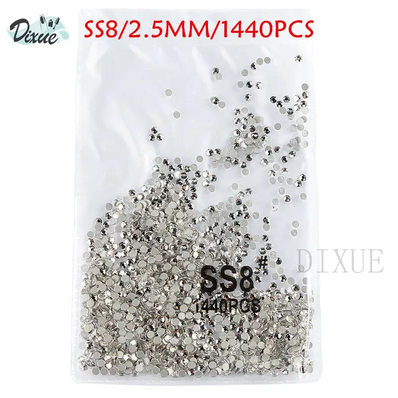 crystal SS8 Хрустальные SS3-ss10 Стразы для ногтей, Стразы для ногтей, 3D украшения ногтей, драгоценные камни 035 - Цвет: crystal SS8