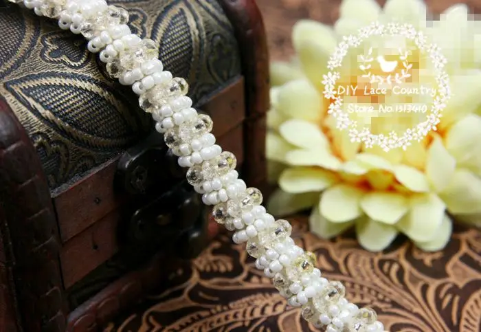 2 ярдов/партия Топ Класс бандажный пояс сделанный вручную бисер кружевной