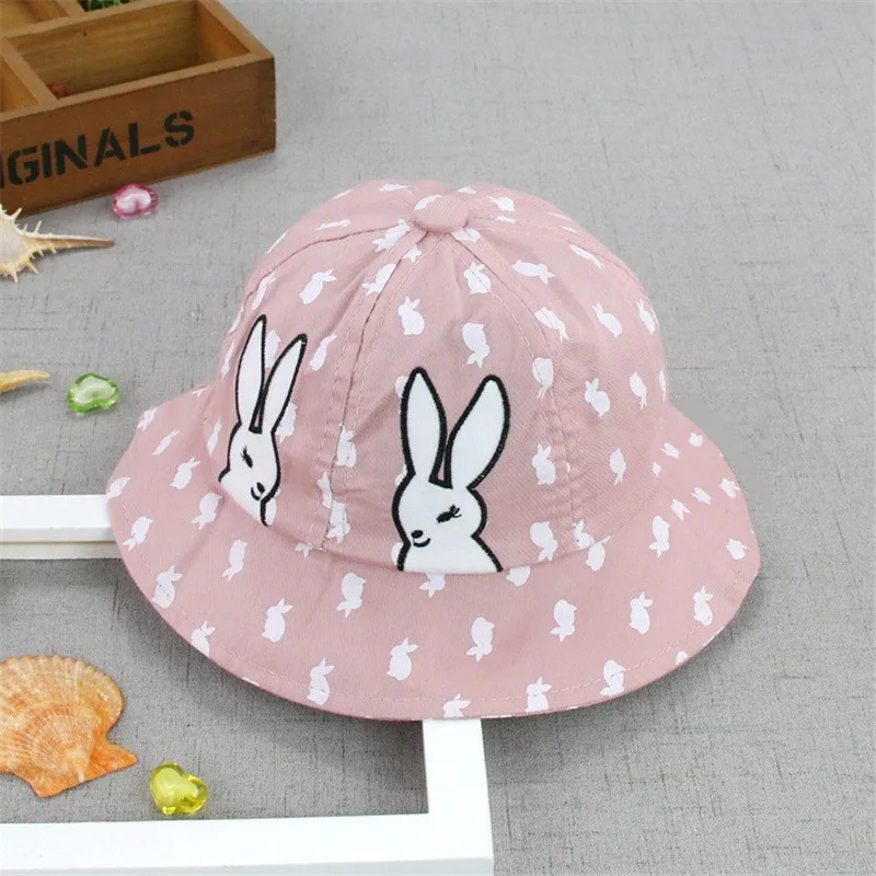 Модная шляпа с заячьими ушками для маленьких девочек Летние детские шапки