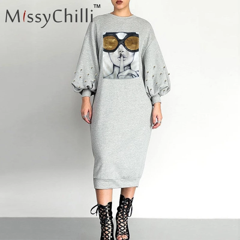 Платье MissyChilli женское черное повседневное Пляжное с рукавами-фонариками и