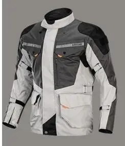 grey jacket Водонепроницаемая мотоциклетная куртка для мотокросса, куртка для верховой езды, Съемная куртка для мотокросса, штаны с CE защитой - Цвет: grey jacket