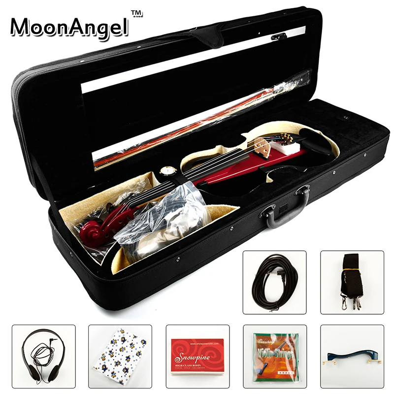 4/4 электрическая скрипка из красного дерева музыкальные инструменты хорошее