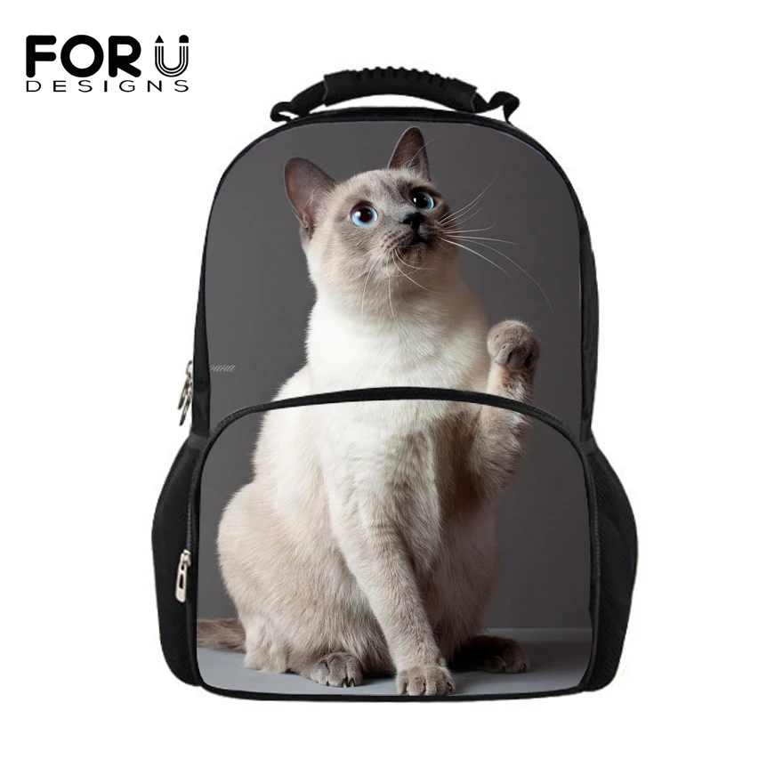 FORUDESIGNS/сиамские Рюкзаки переноски для кошек Модный женский школьный рюкзак