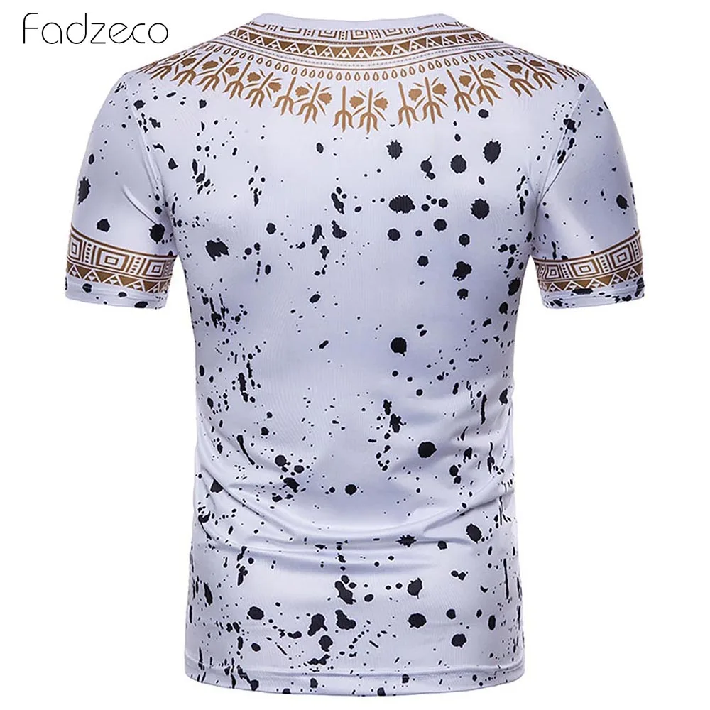 Мужская рубашка с принтом Fadzeco африканская футболка коротким рукавом и вырезом