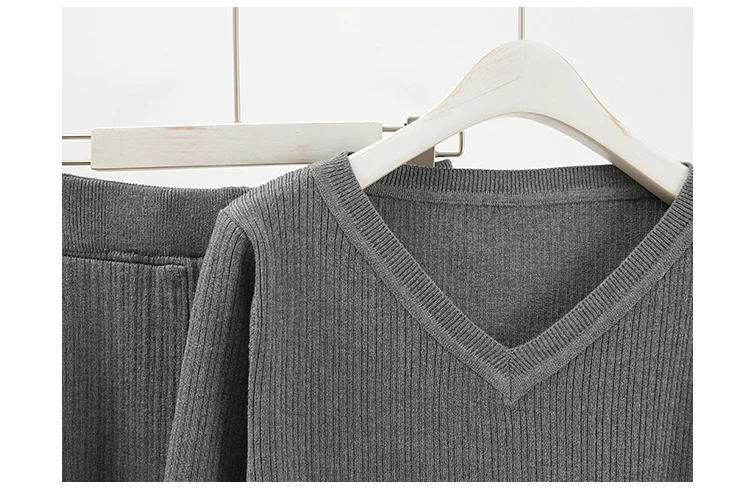 Fall High-Quality Fashion Casual Ladies Knit Sweater Trousers Set of 2 V-Neck Long-Sleeve Pullover Jacket |