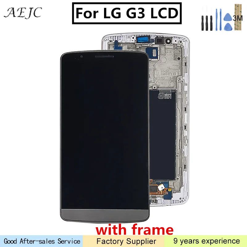 Для LG G3 LCD D850 D851 D855 ЖК-дисплей с кодирующий преобразователь сенсорного экрана в