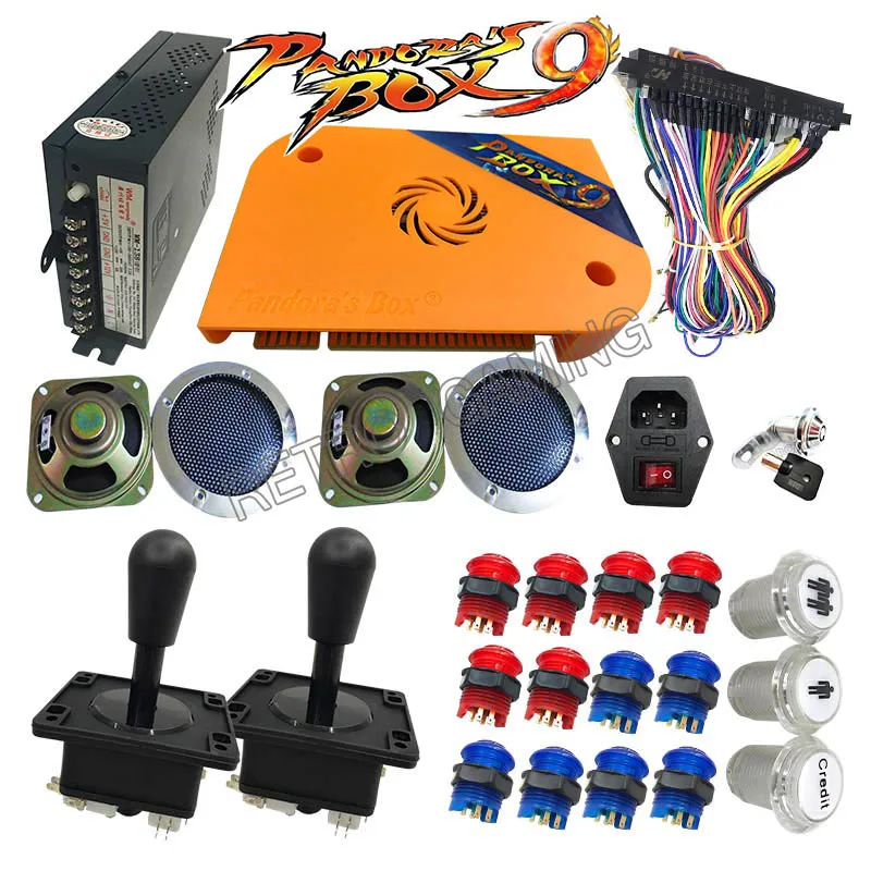 Happ joystick Аркадный набор с Пандора коробка 9 jamma доска 1500 В 1 светодиодный джойстик кнопки питания для DIY игровой шкаф машина - Цвет: Happ joystick