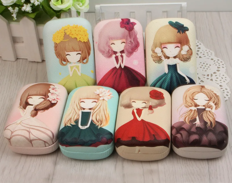 LIUSVENTINA Портативный кожаный чехол с милыми красивыми контактными линзами Miss Flower