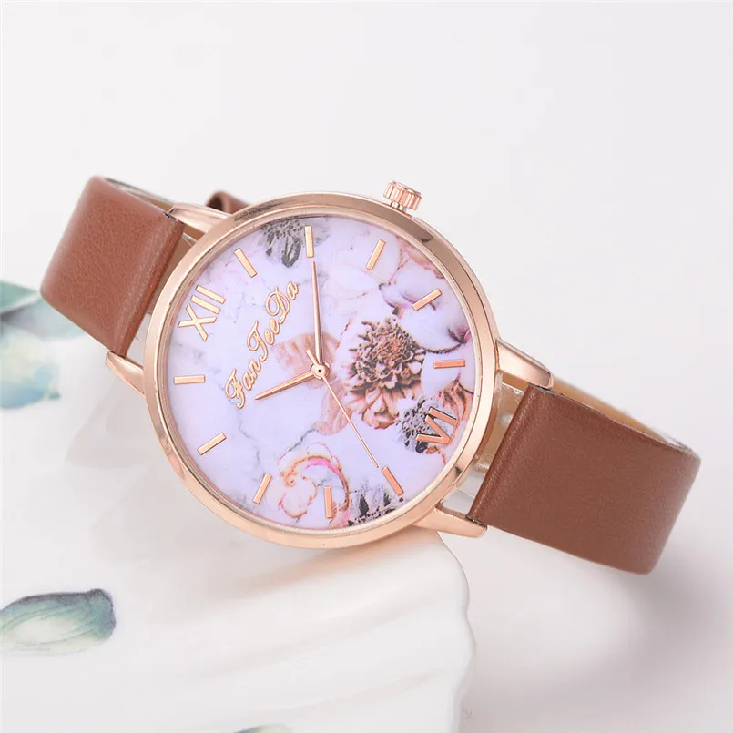 Высококачественные модные женские часы с кожаным ремешком повседневные