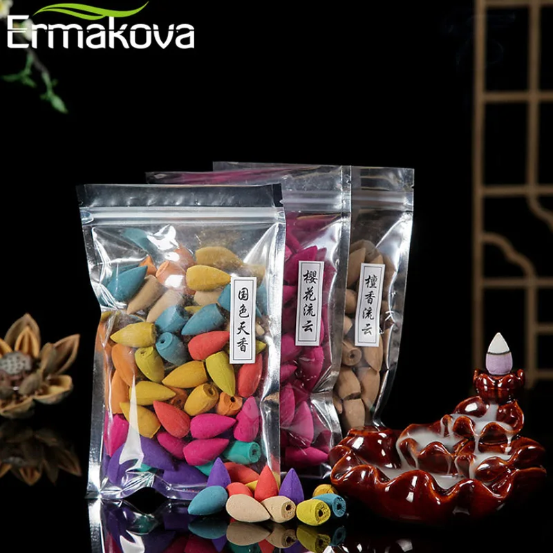 ERMAKOVA керамический обратный поток благовоний горелки башня глазурь фарфор Курильница держатель база ароматерапия принадлежности украшение дома