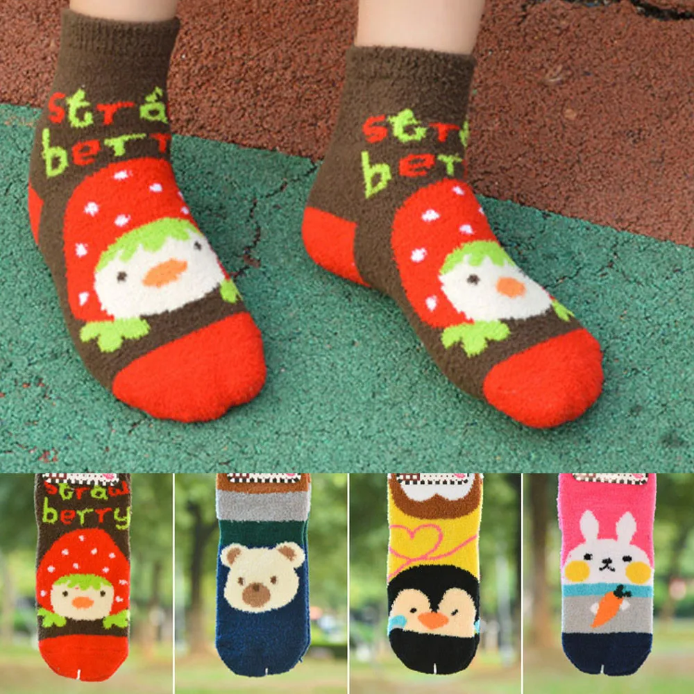 3D Women soft Cartoon Socks Coral Cashmere comfortable L50/0105 | Женская одежда