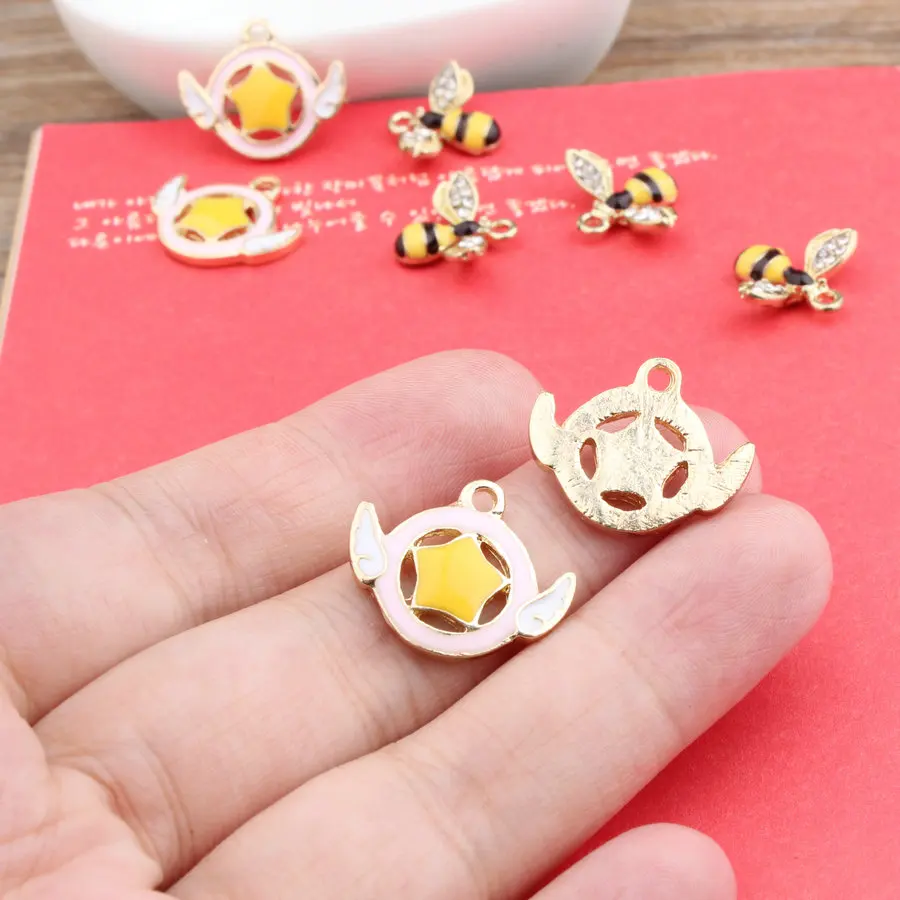 5 шт. эмалированные серьги подвески из металлического сплава|jewelry finding|diy accessoriesmetal