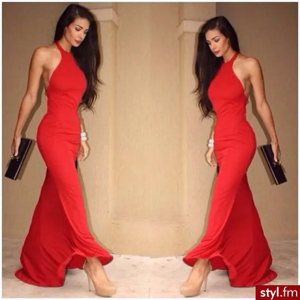 Elegant o-neck women long fitted prom 