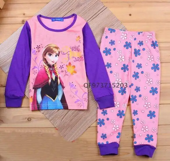 style 19 Хлопок Зима Анна Эльза комплект одежды для детей мультфильм Домашняя одежда пижамы спортивный костюм спортивные костюмы девочек детская одежда Chan238 - Цвет: style 19