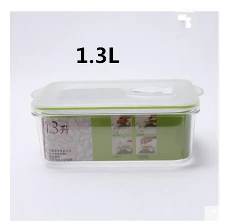 1.3L Вакуумная коробка для свежего воздуха, кухонные контейнеры для хранения, микроволновая печь, Ланч-бокс, холодильник, принимает фрукты, уплотняет уровень еды, принимает коробку - Цвет: 1.3L