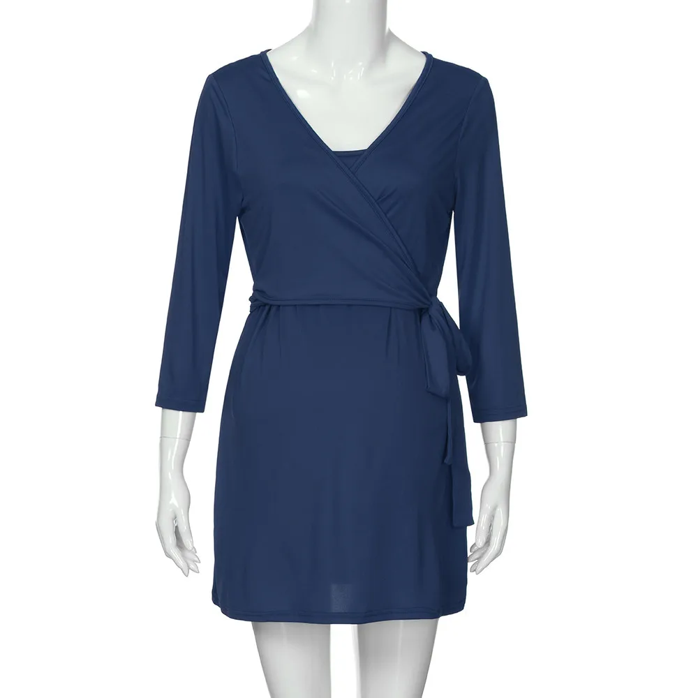 Navy LONSANT; женская одежда для беременных; рубашка для кормящих детей; однотонные футболки для беременных; блузка с рукавами средней длины для грудного вскармливания - Цвет: Navy