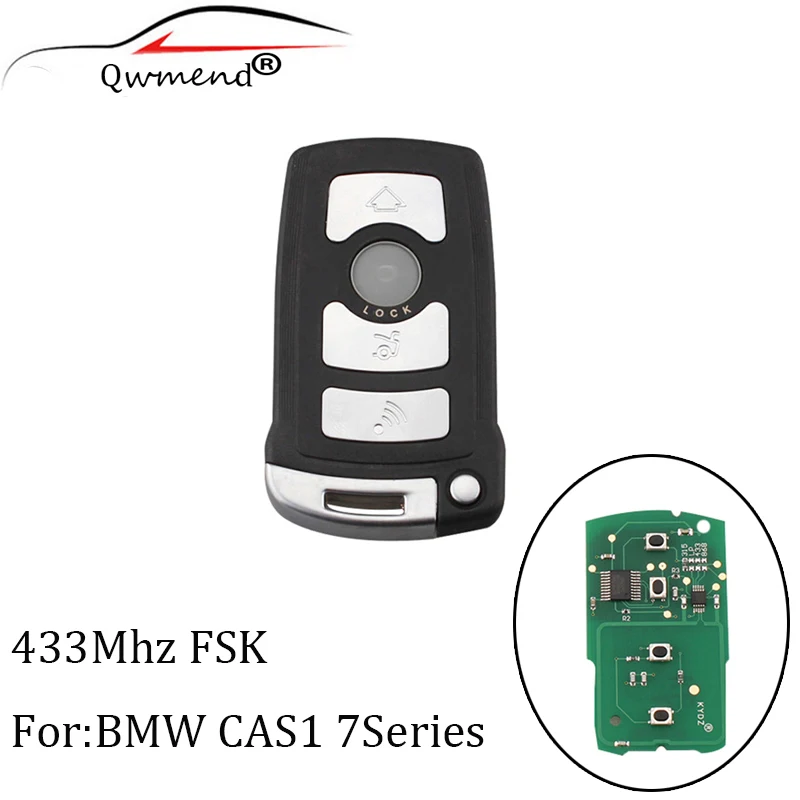 QWMEND 4 кнопки Smart Remote key для BMW Cas1 System 315Mhz 433Mhz 7 SERIES E65 E66 2002 2008 автомобильные ключи|Ключ