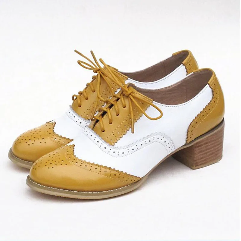Винтажные женские оксфорды в британском стиле 100% туфли на плоской подошве из