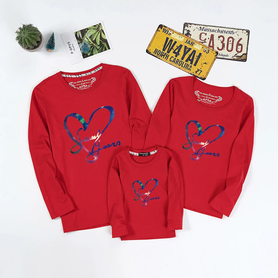 Новинка семейные одинаковые наряды одежда осень весна 2018 Детская футболка с