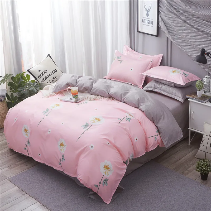 SlowDream Double Size Use 2019 Bedding Set Nordic Style Bed Linens Flat Sheet Pillowcase Twin Queen Textiles Mans Cover | Дом и сад