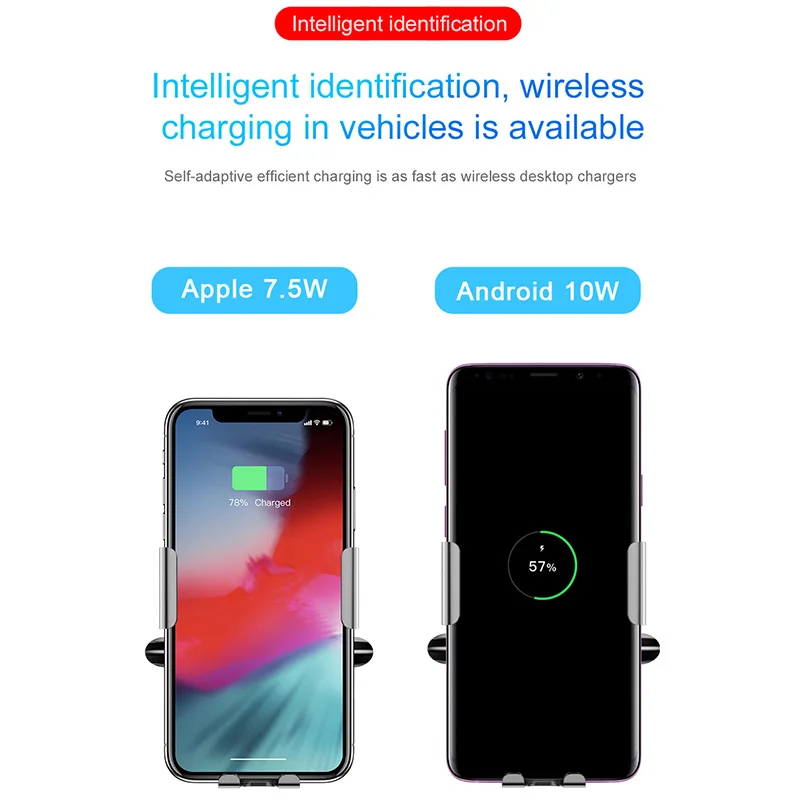 Baseus умный сенсорный автомобильный держатель для телефона iPhone XS XR быстрое QI