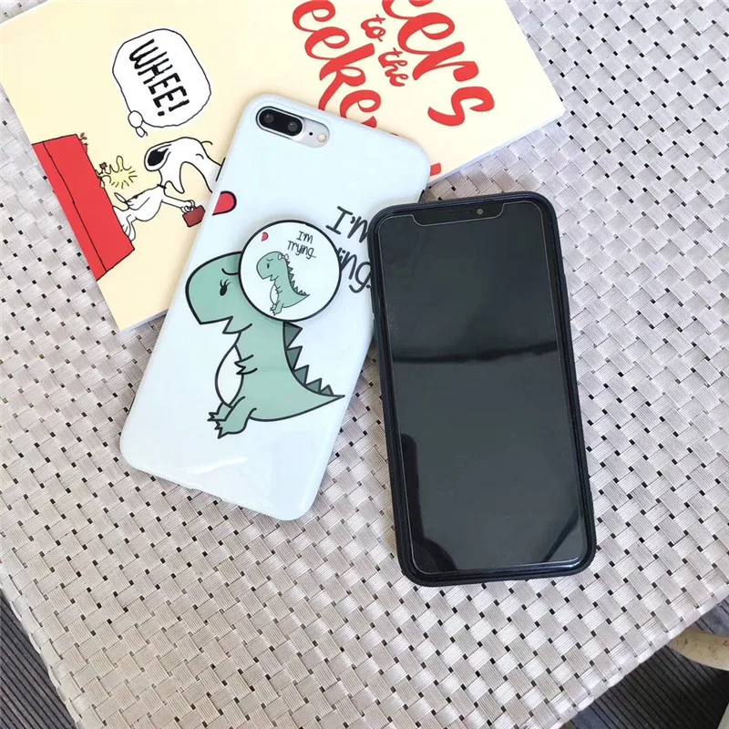 Роскошные IMD Мягкий силиконовый чехол для iPhone 7 8 X плюс Чехол телефона 6 S Coque милый