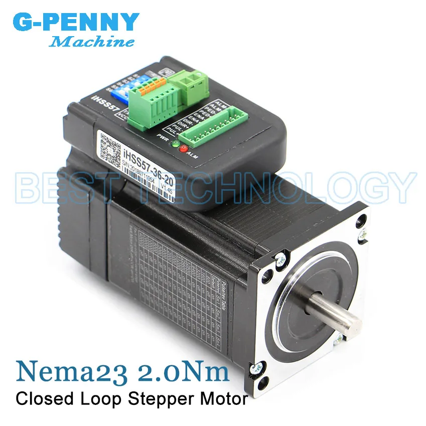 Шаговый двигатель с замкнутым контуром Nema23 2.0Nm 285Oz in 5.0A встроенный шаговый