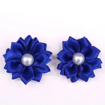 Navy blue Яркий питомец щенок собака кошка волосы лук резиновые ленты Цветы Жемчуг уход за домашними животными Луки Волосы Аксессуары для животных принадлежности - Цвет: Navy blue