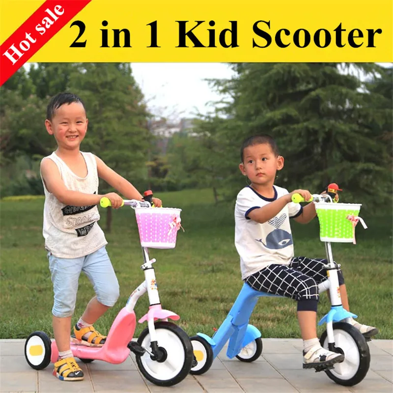 

2 in 1 kid scooter ride modle and scooter model with carbon alloy steel 3 wheels scooter tricycle