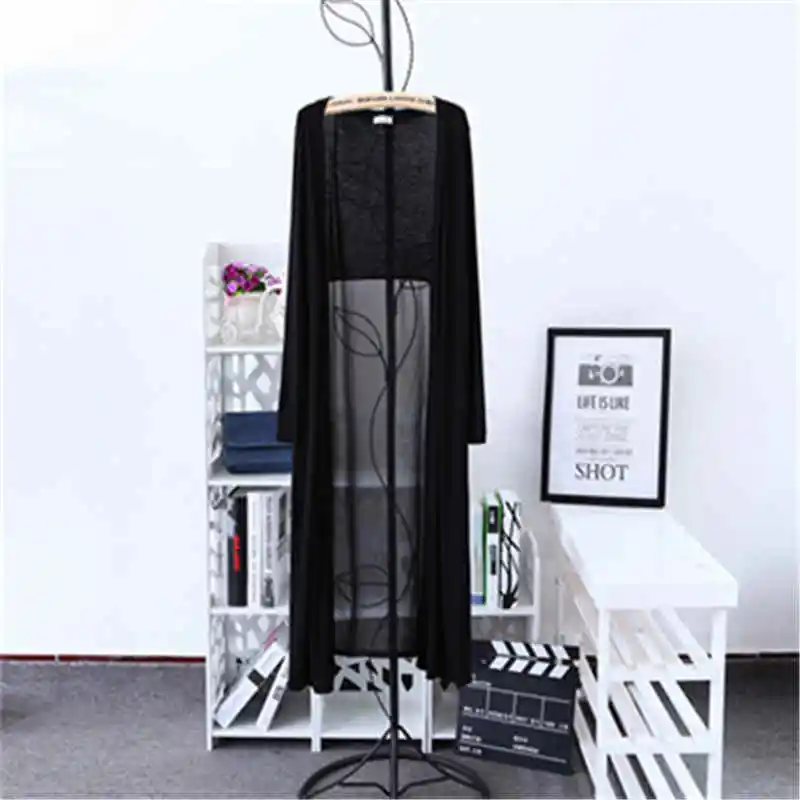 Женский шифоновый кардиган тонкий длинный в стиле пэчворк с длинным рукавом