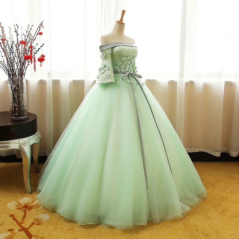 Светло-зеленые Бальные платья топ из сатина с цветами тюлевые пушистые 16 платьев
