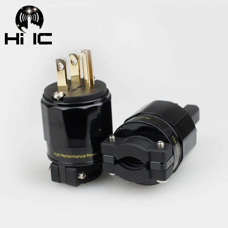 Позолоченный родиевый США штекер питания GB IEC аудио разъем HiFi Ac шнур питания Вилки для силового кабеля