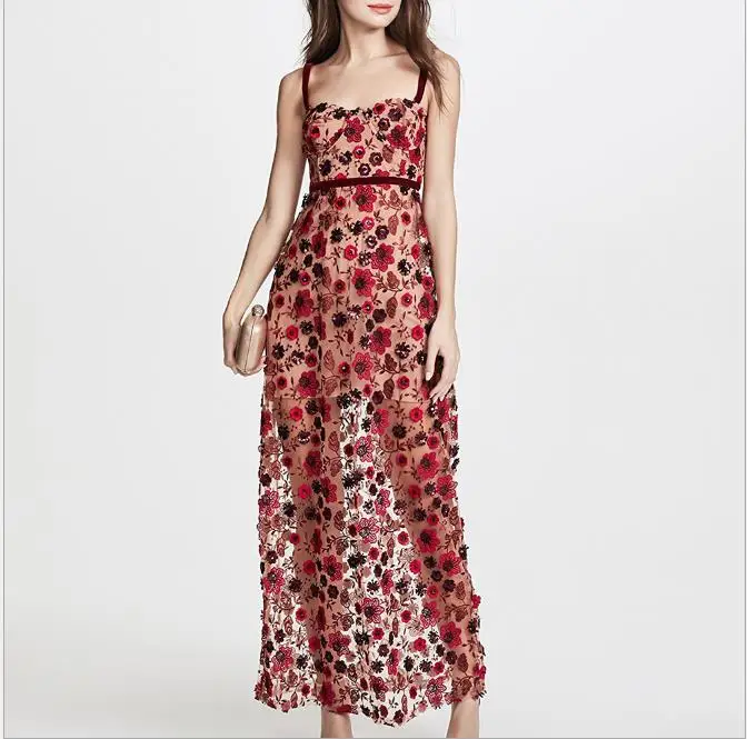 Blusas mujer de moda 2018 роскошное Сетчатое однотонное пляжное длинное платье с цветочной