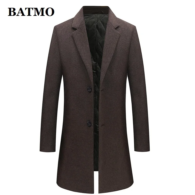 

BATMO 2019 new arrival winter high quality wool thicked casual trench coat men,men's winter jackets ,plus-size M-XXXL 1908