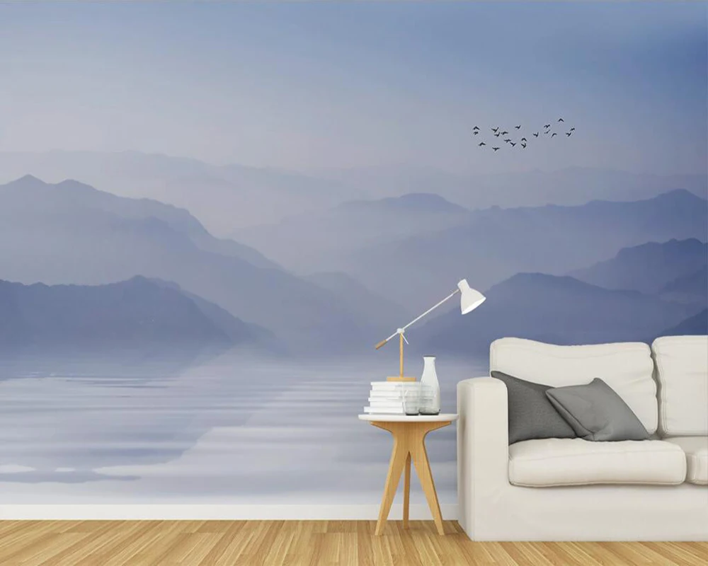 Custom wallpaper Artistic conception ink landscape painting background wall | Обустройство дома