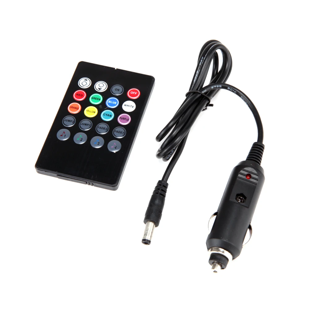 DXZ 4PCS/set 9LED 7 Color Car Interior Lighting Atmosphere Floor Strip Lamp Remote Music Control Neon Lights | Автомобили и