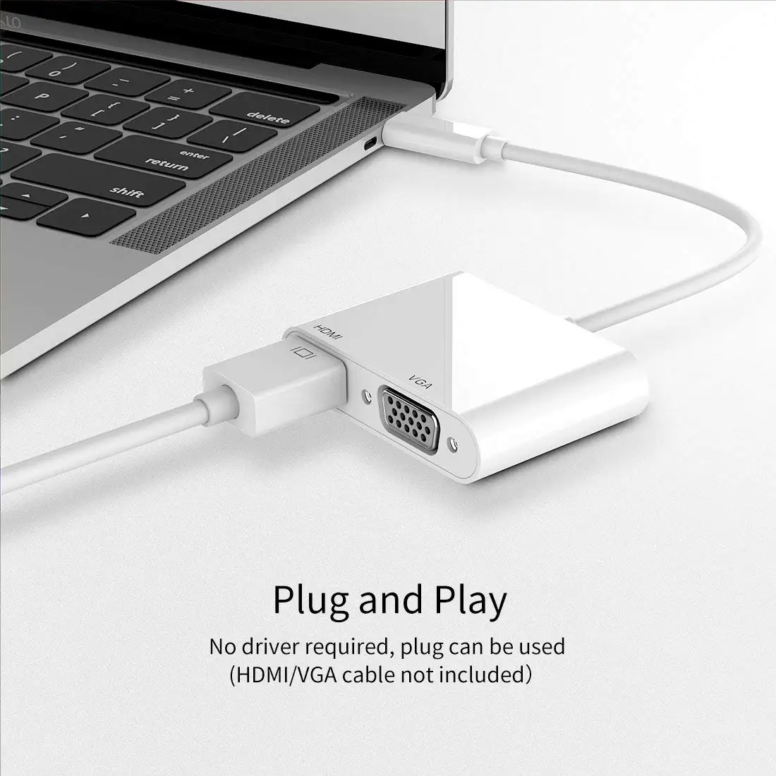 2 в 1 USB3.1 Typc C к HDMI VGA адаптер USB Type + конвертер Для iMac 2017 MacBook Pro Новый Chromebook