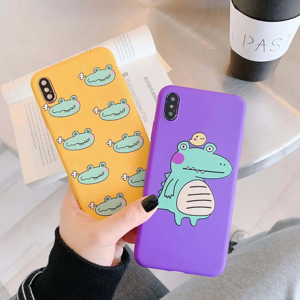 Чехол из ТПУ для iPhone X XS XR Xs MAX 7 Plus 8 мягкий чехол с милыми животными 6 6S