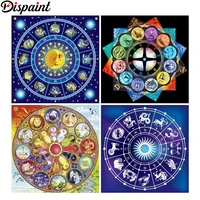 dispaint full squareround drill 5d diy diamond painting twelve constellations 3d embroidery cross stitch 5d home decor gift