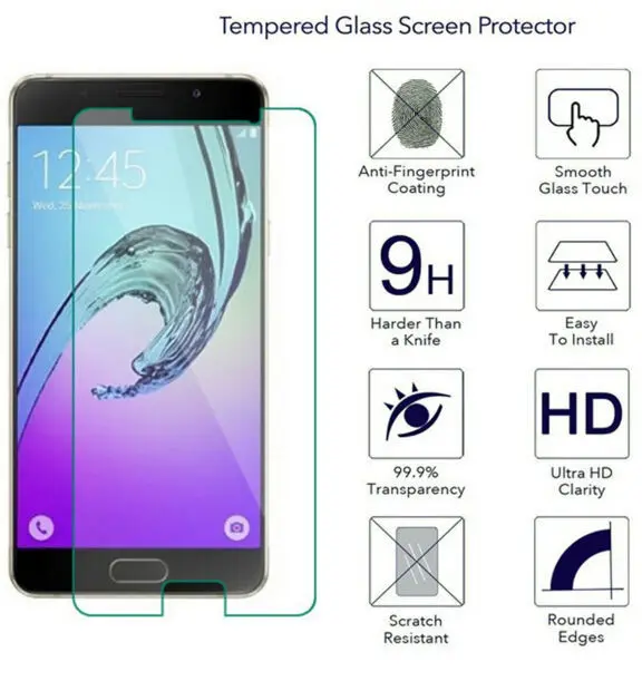 Закаленное стекло для Samsung Galaxy A3 A5 A7 J3 J5 J7 2015 2016 пленка против царапин 2.5D HD