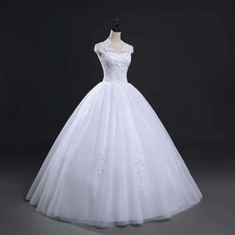 Fansmile/; Robe De Mariage; кружевное бальное платье принцессы с короткими рукавами; свадебное платье на заказ; Vestido De Noiva FSM-579F