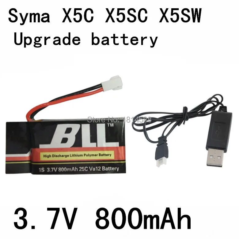 Syma X5C X5SC X5SW 1 V931 H5C CX 30 SS40 FQ36 T32 T5W H42 Квадрокоптер 3 7 в 800 мАч литиевая батарея USB