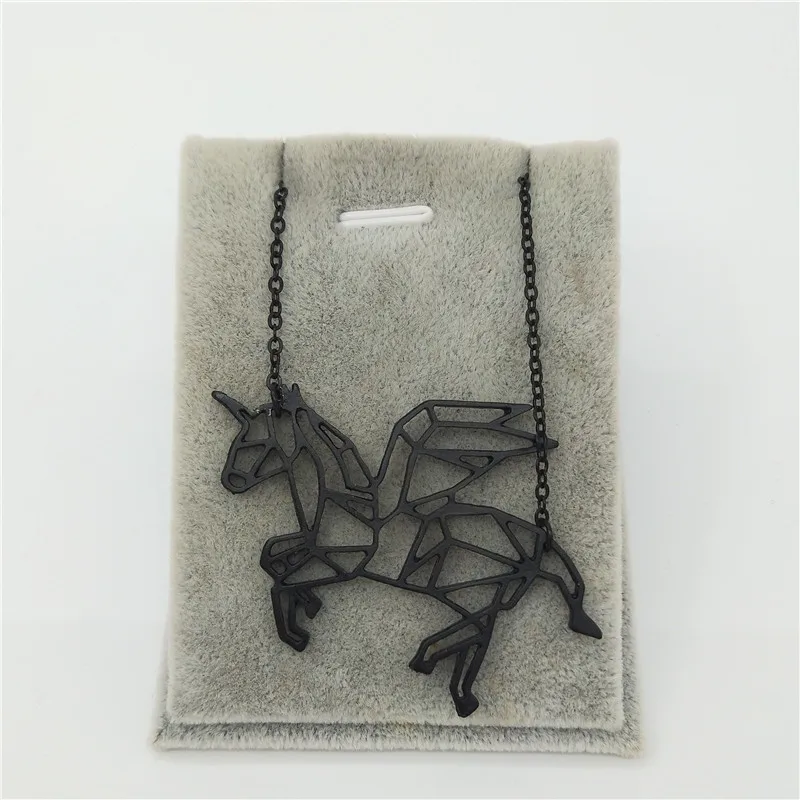 Новое летающее ожерелье с единорогами геометрическое оригами женские ожерелья