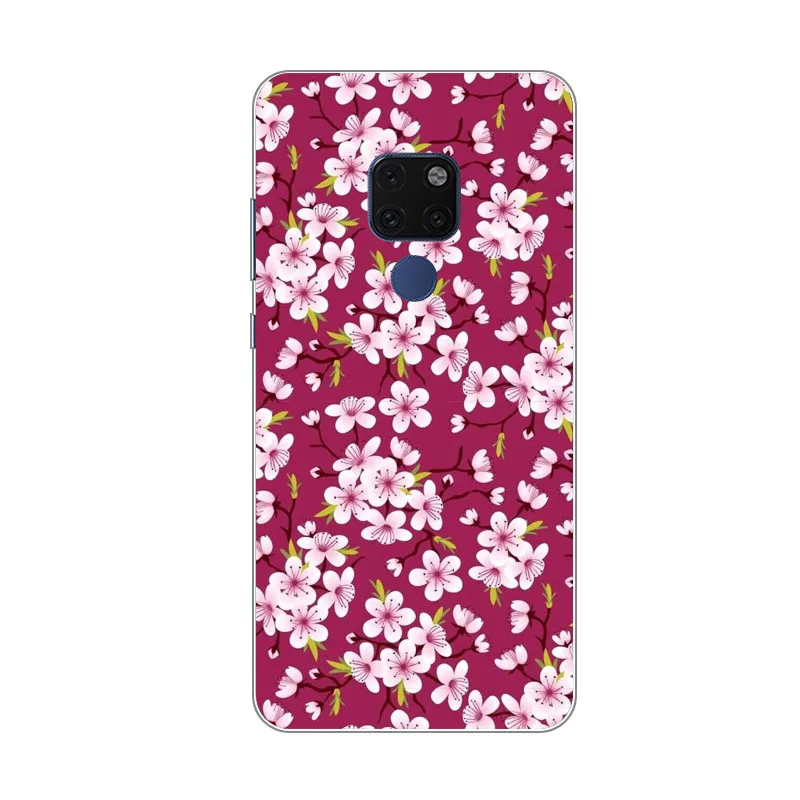 huawei mate 20x Case Silicon Colorful flower Painting Soft TPU Back Cover for Phone protect cases shell |