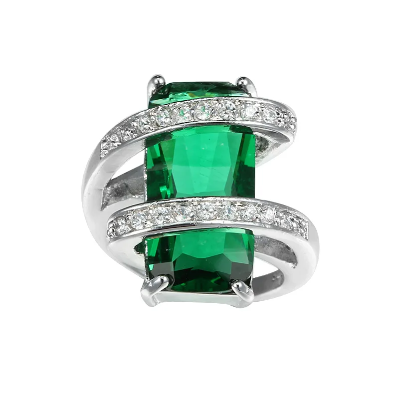 Обмотки дизайн зеленый CZ кольцо для женщин 2017 высокое качество женщины