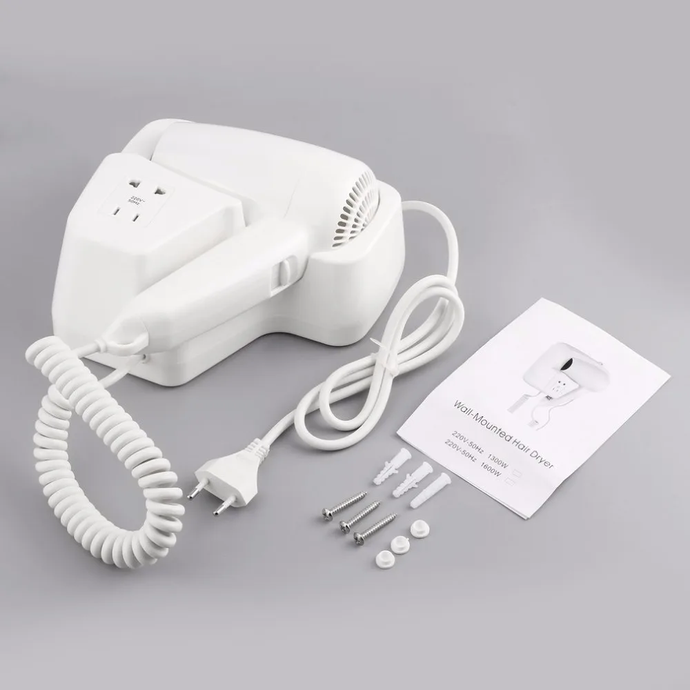 Настенный фен для волос с европейской вилкой бытовая техника подвесной ABS отеля